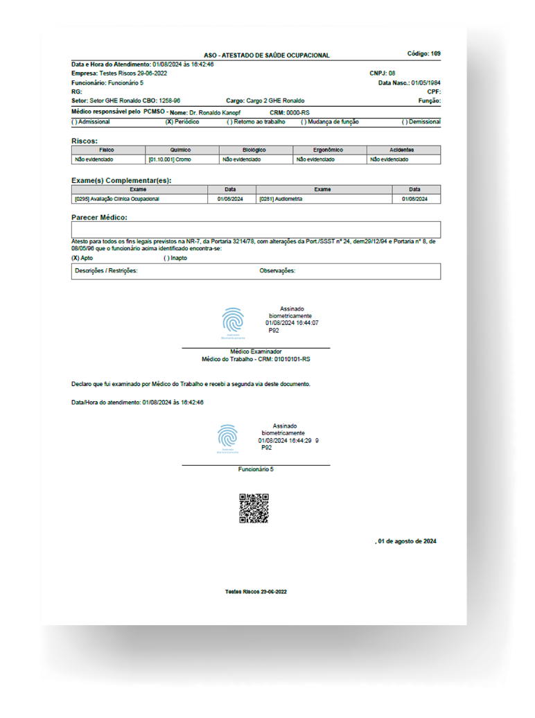 Documento atestado de saude ocupacional SGG
